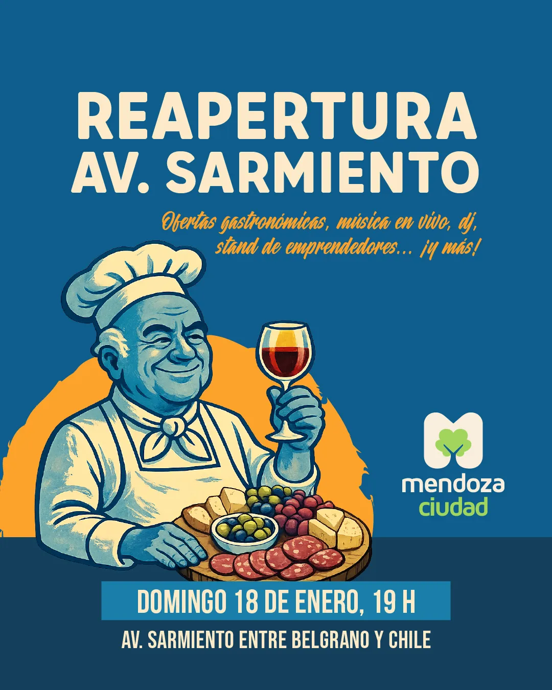 Ciudad - flyer inauguración calle sarmiento