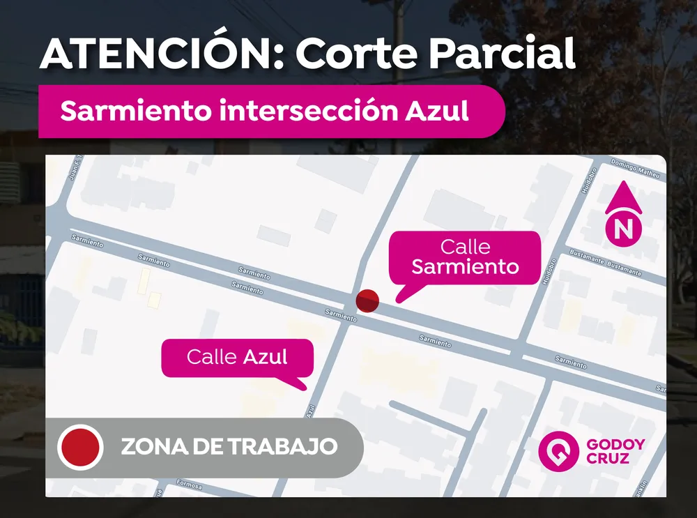 Godoy Cruz - flyer corte parcial calle sarmiento