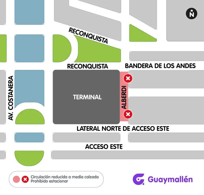 Guaymallén - rectricción alberdi, bandera y lateral