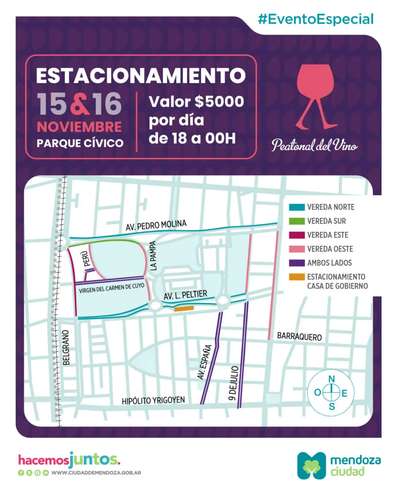 Estacionamiento peatonal del vino