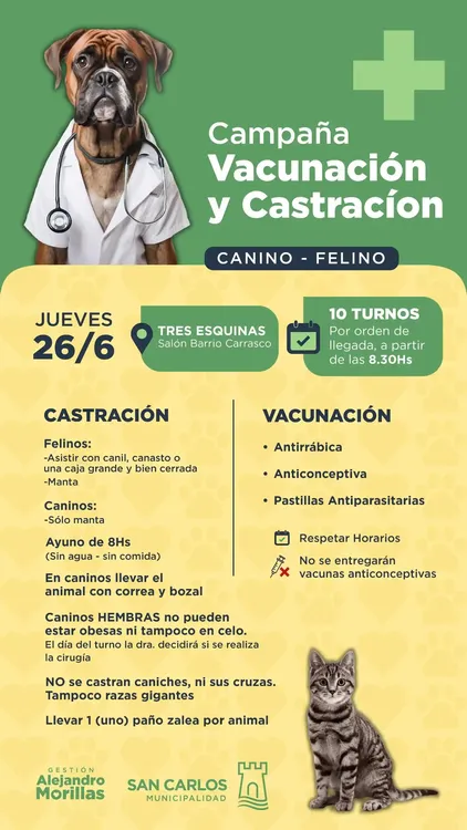 Vacunación y castración San Carlos