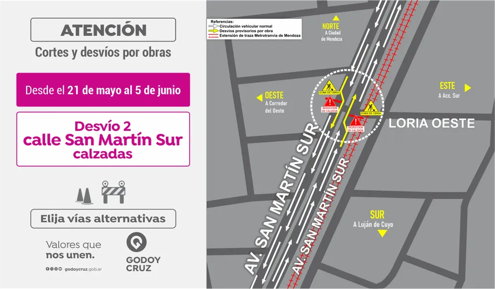 Godoy Cruz - flyer rectricción San Martín sur