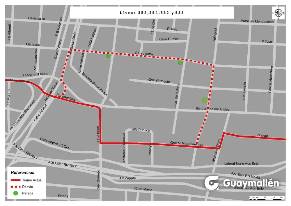 Guaymallén - flyer lineas 352 y otras