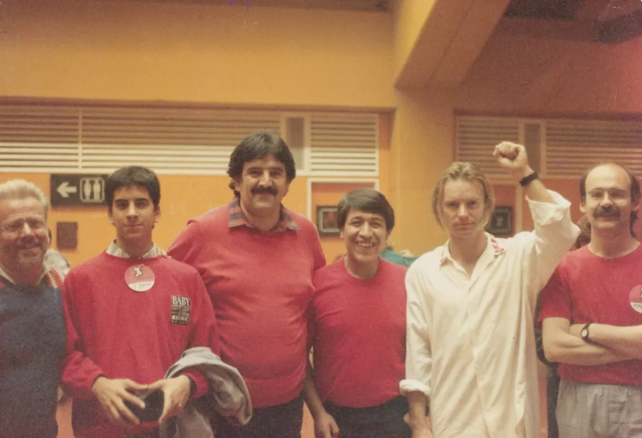 Lars Nilsson, Diego Ruiz, Nene Ávalos, Archi Zambrano, Sting y Walter Sabbatini. Gentileza: Nene Ávalos.