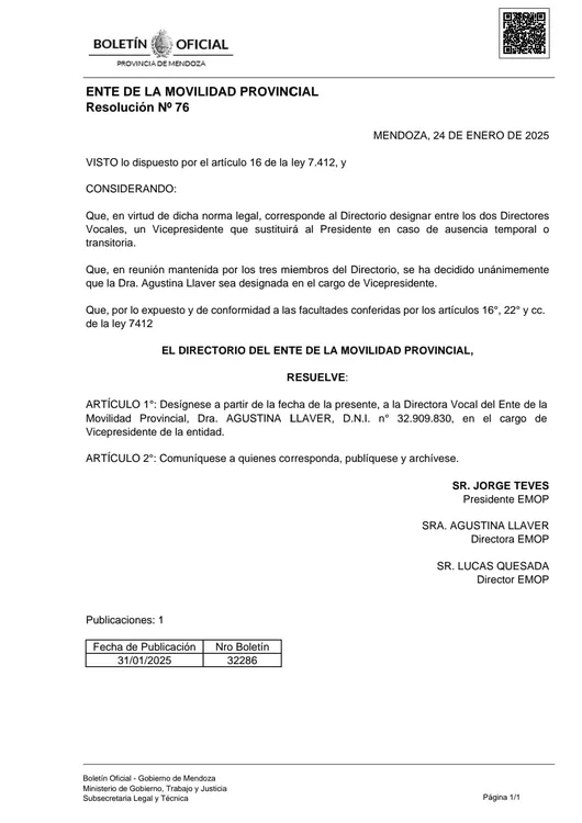 Resolución 76 Ente de la movilidad provincial