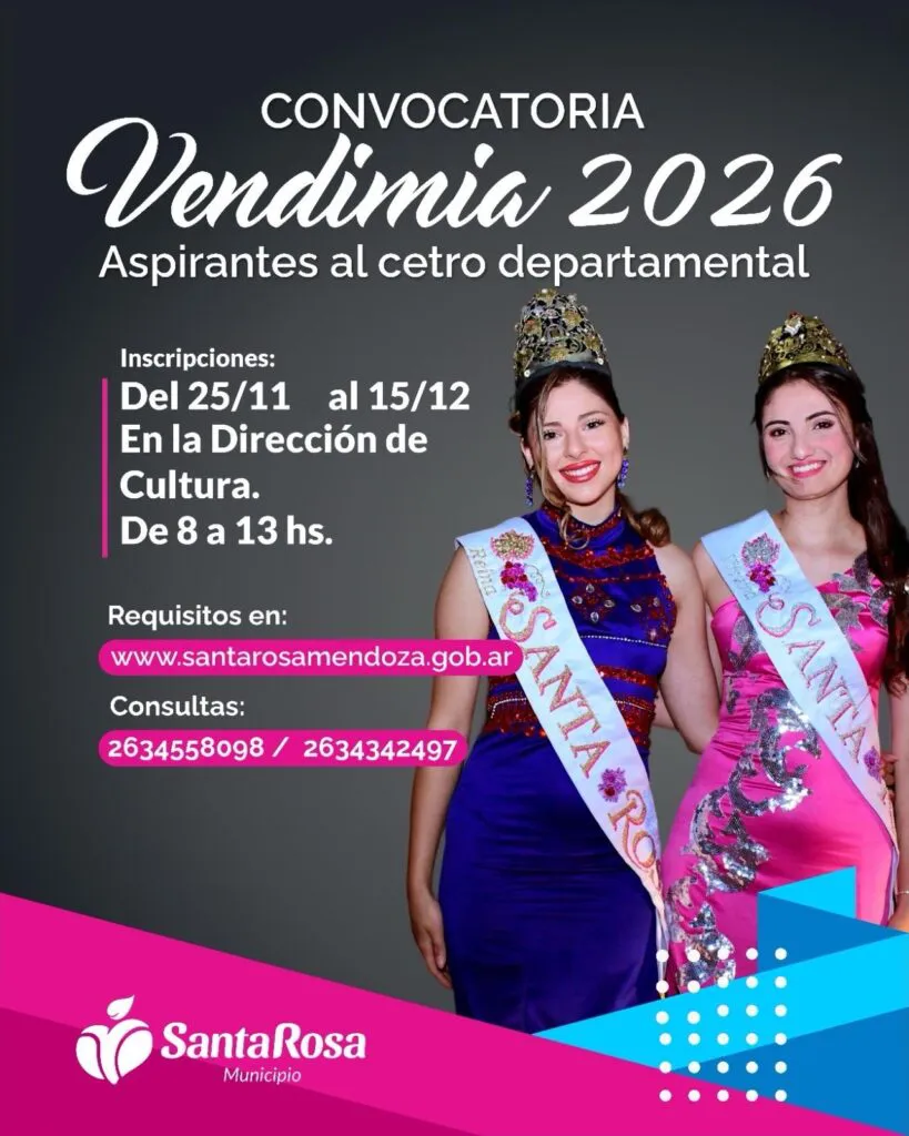 Santa Rosa - Flyer convocatoria reinas 2026