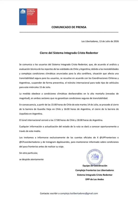 Cierre Sistema Integrado Cristo Redentor