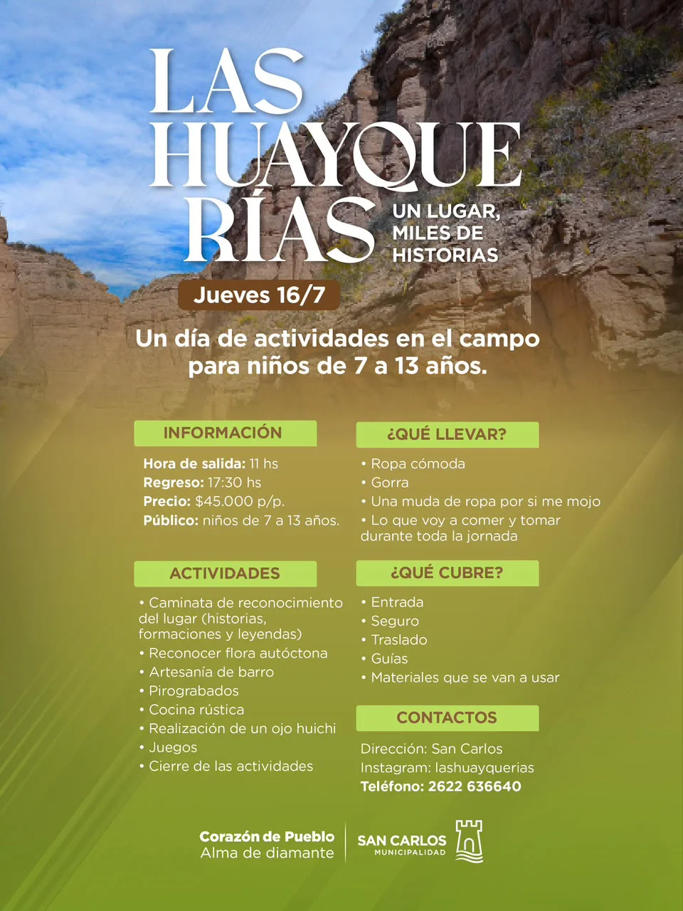 San Carlos - huayquerías flyer jueves