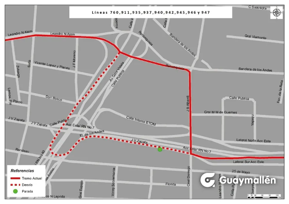 Guaymallén - flyer lineas 760 y otras