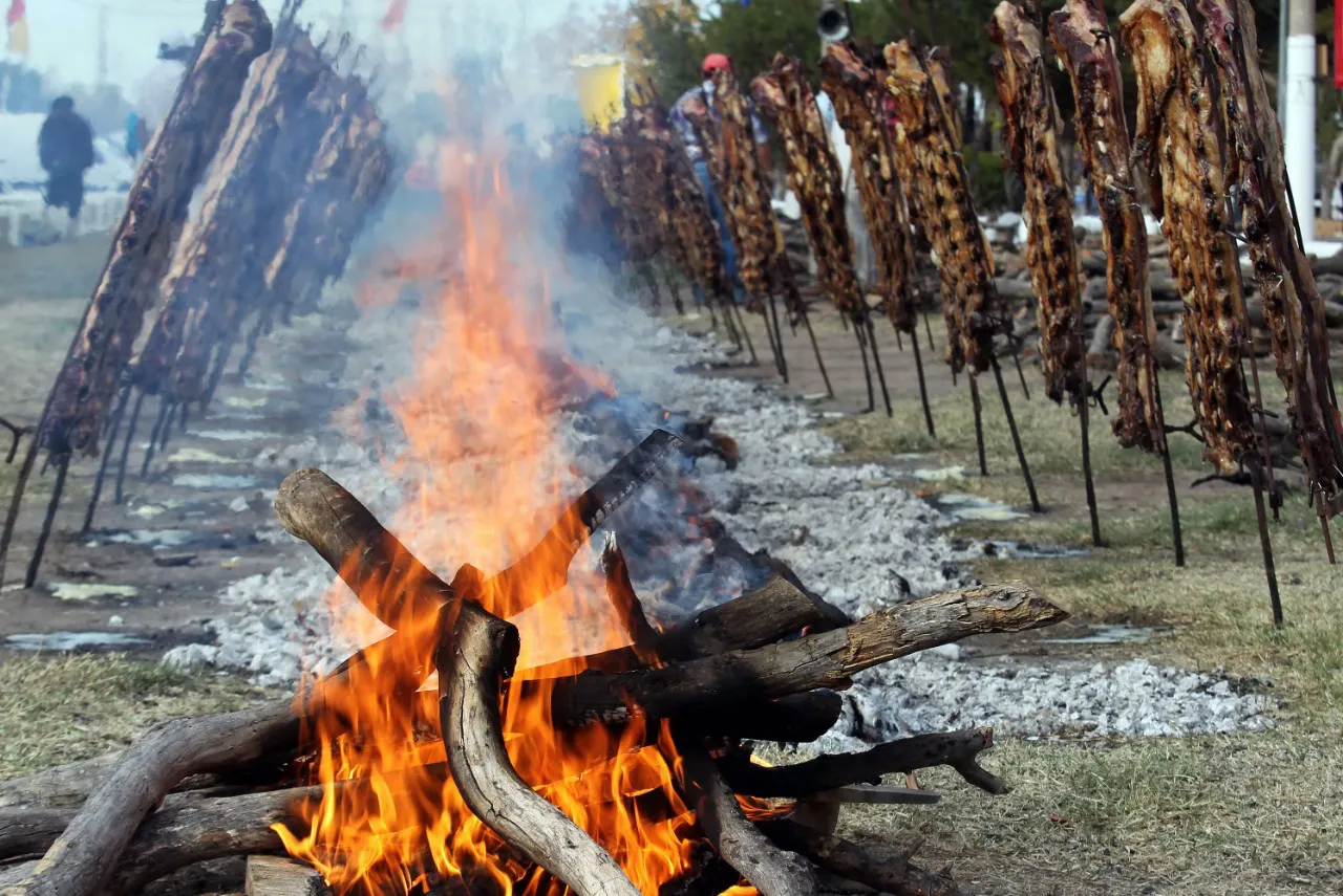Asado a la estaca